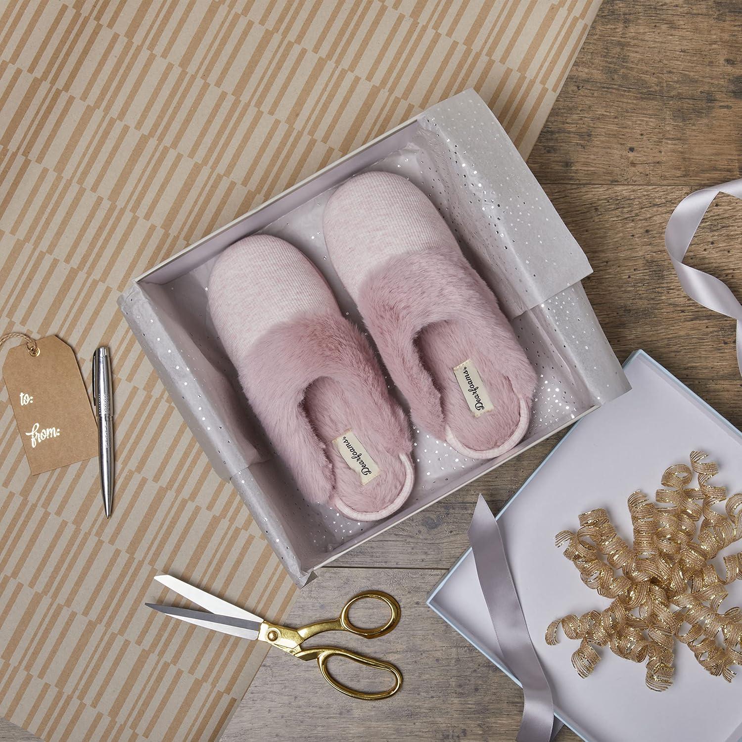 imageDearfoams womens Dahlia Rib Knit Scuff SlipperSlipperPale Mauve
