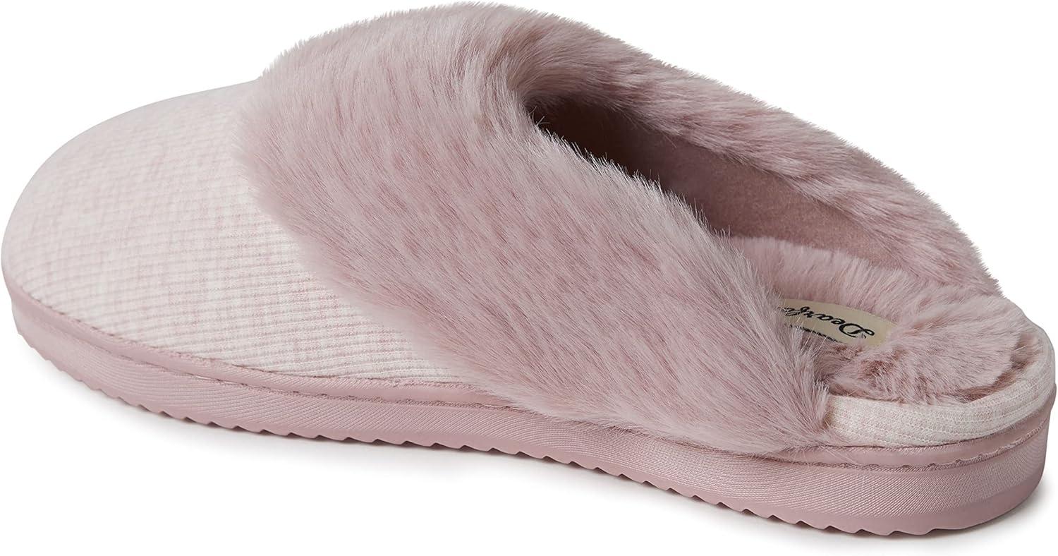 imageDearfoams womens Dahlia Rib Knit Scuff SlipperSlipperPale Mauve