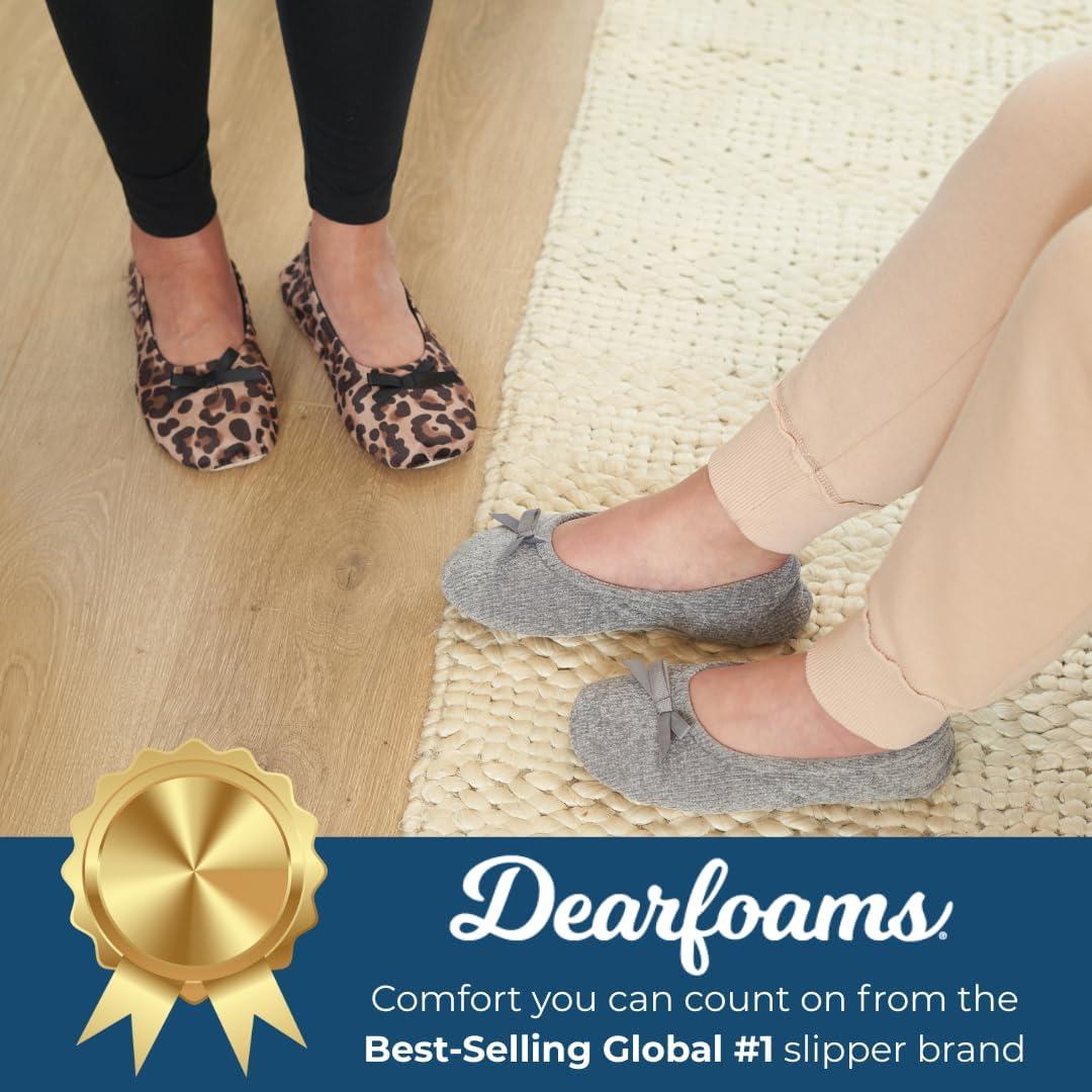 imageDearfoams womens Layla Ballerina With Suede OutsoleBlack