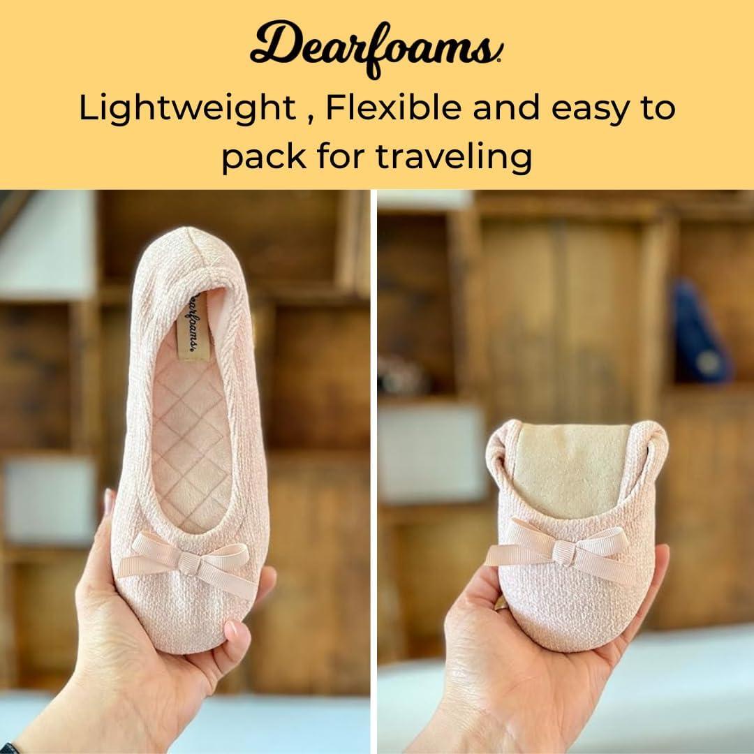 imageDearfoams womens Layla Ballerina With Suede OutsoleDusty Pink
