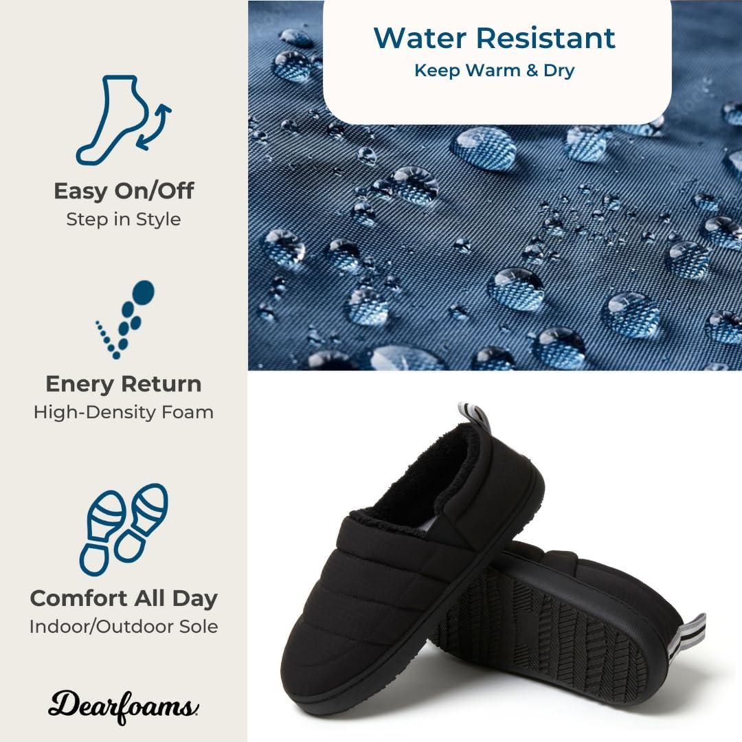 imageDearfoams womens Lightweight Memory Foam Easy on Off Fern Closed BackBlack