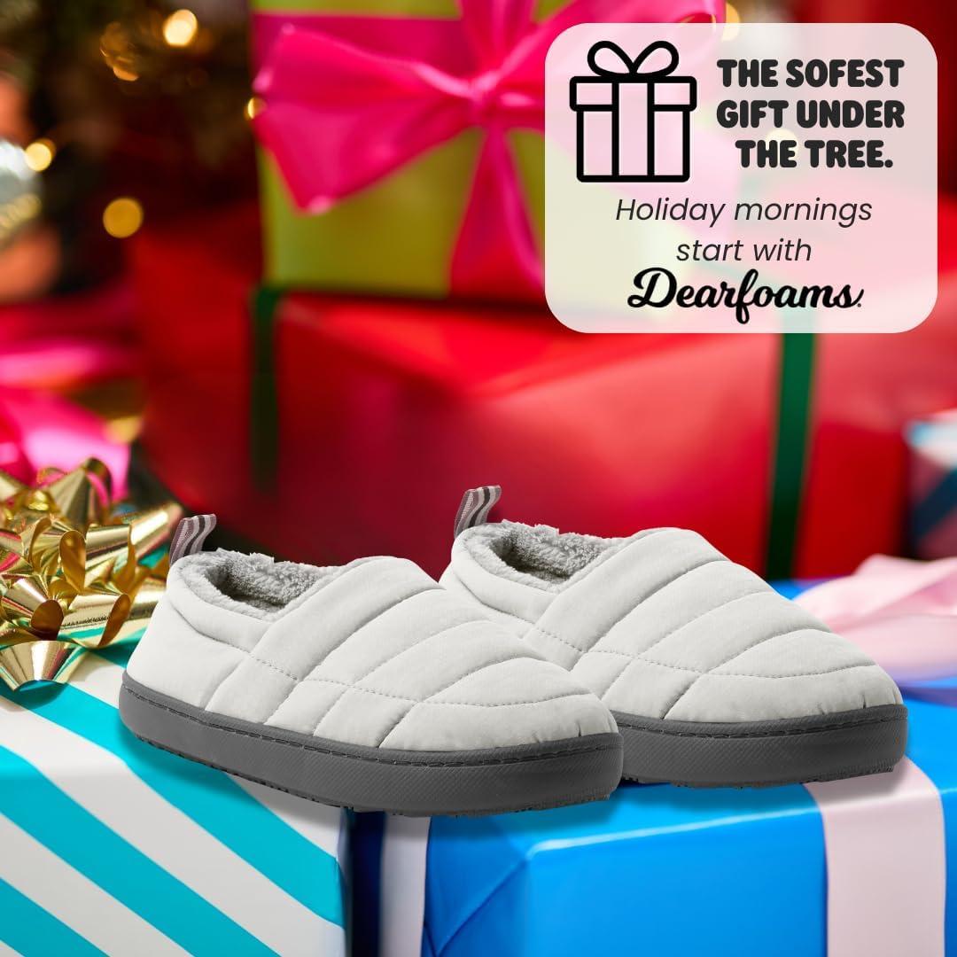 imageDearfoams womens Lightweight Memory Foam Easy on Off Fern Closed BackGrey
