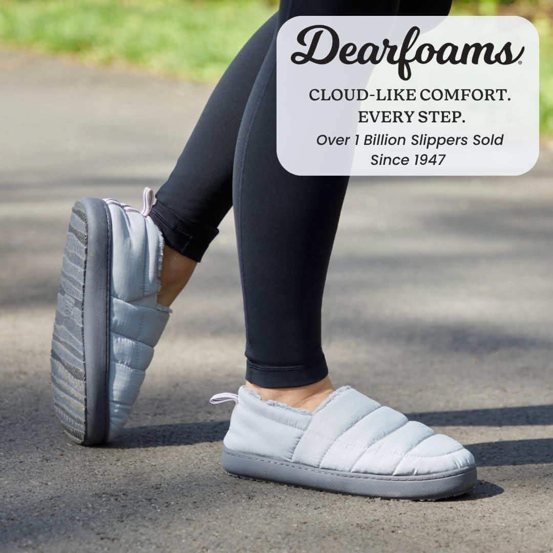 imageDearfoams womens Lightweight Memory Foam Easy on Off Fern Closed BackGrey