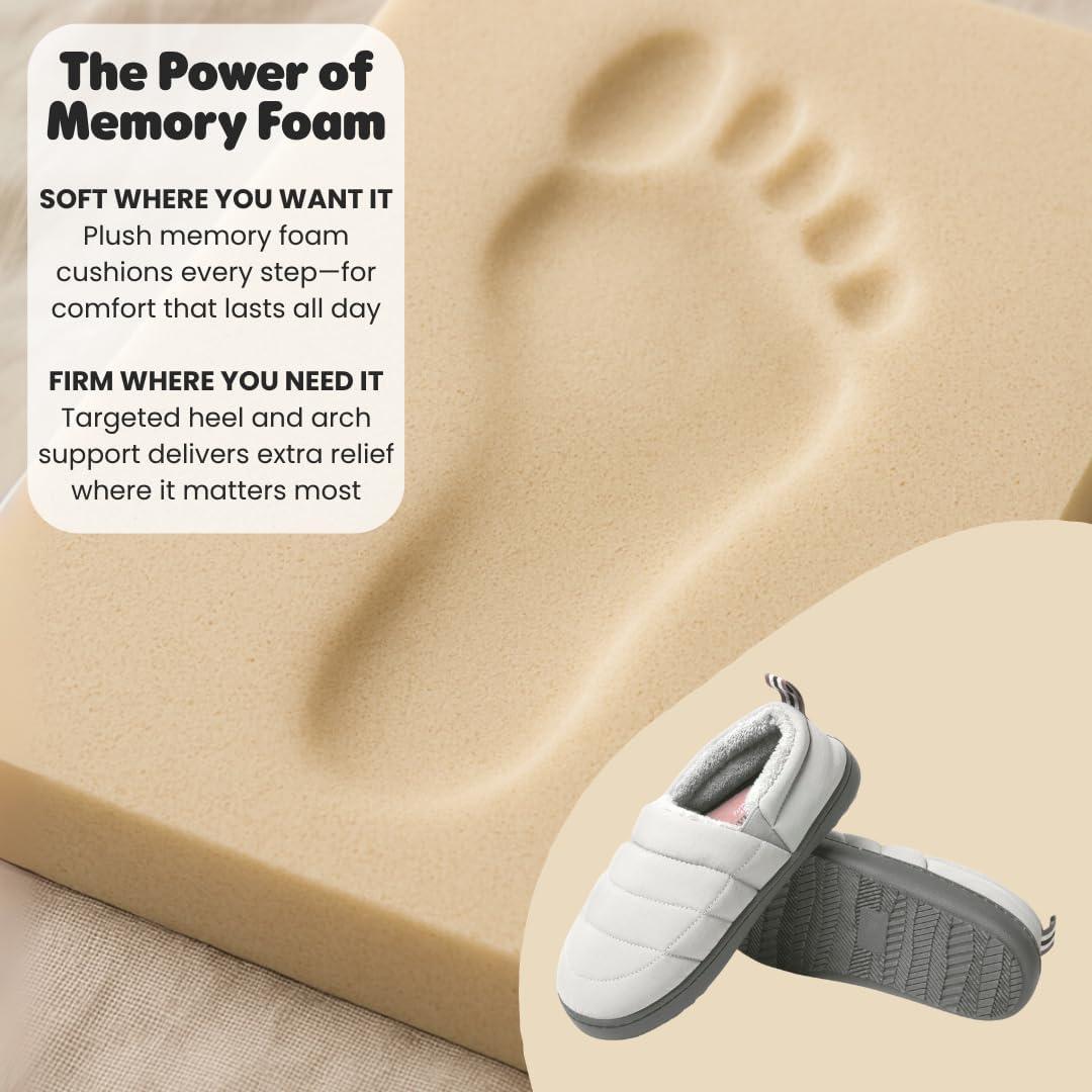 imageDearfoams womens Lightweight Memory Foam Easy on Off Fern Closed BackGrey