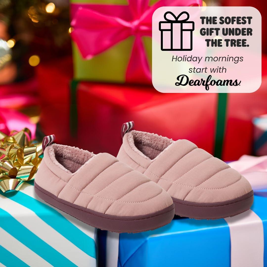 imageDearfoams womens Lightweight Memory Foam Easy on Off Fern Closed BackMauve
