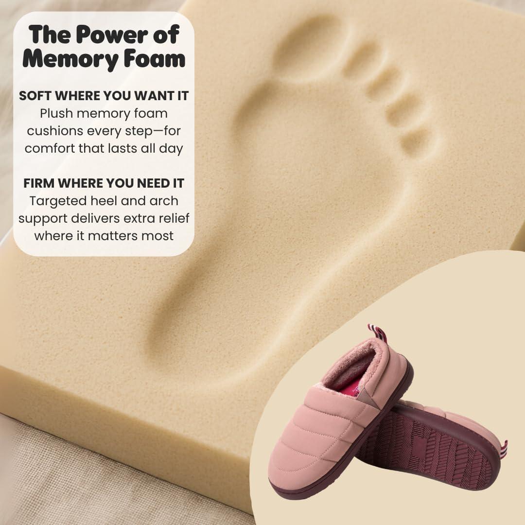 imageDearfoams womens Lightweight Memory Foam Easy on Off Fern Closed BackMauve