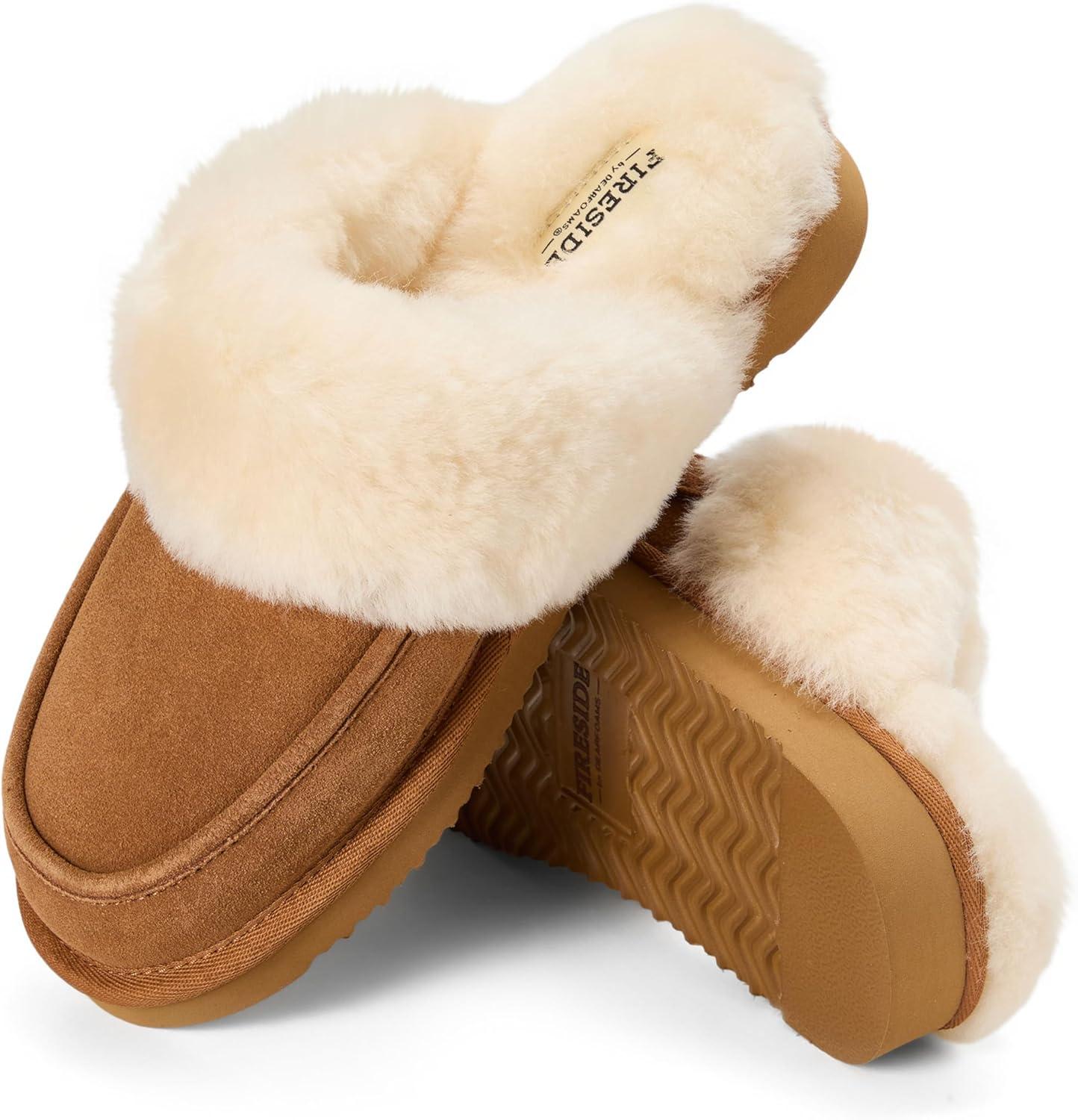 imageDearfoams womens Melville Genuine Shearling ScuffChestnut