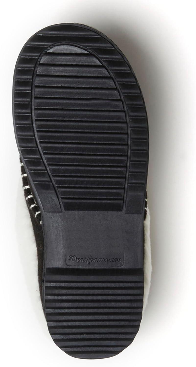 imageDearfoams womens Nyla Felted and Plaid Moc Toe ClogBlack