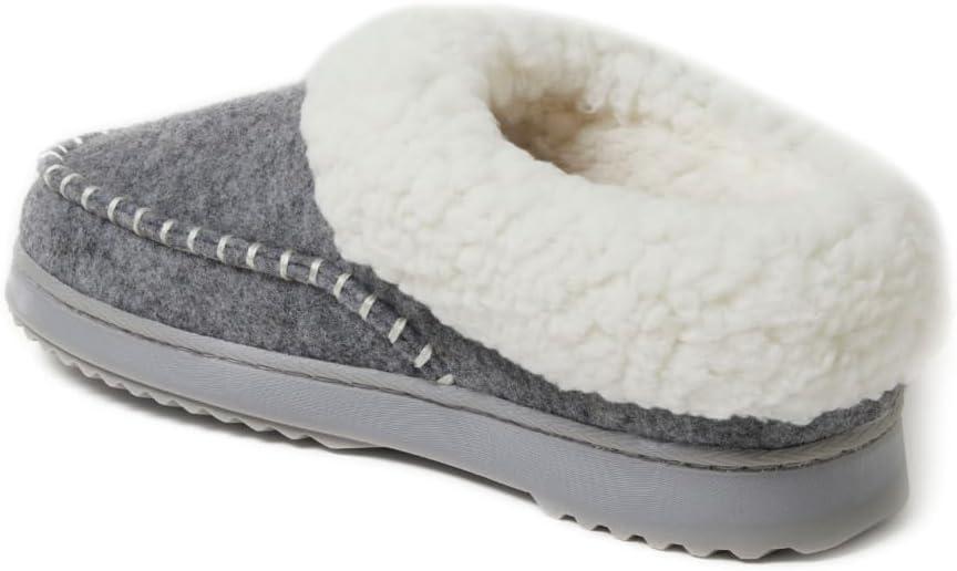 imageDearfoams womens Nyla Felted and Plaid Moc Toe ClogLight Heather Grey