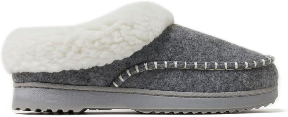 imageDearfoams womens Nyla Felted and Plaid Moc Toe ClogLight Heather Grey