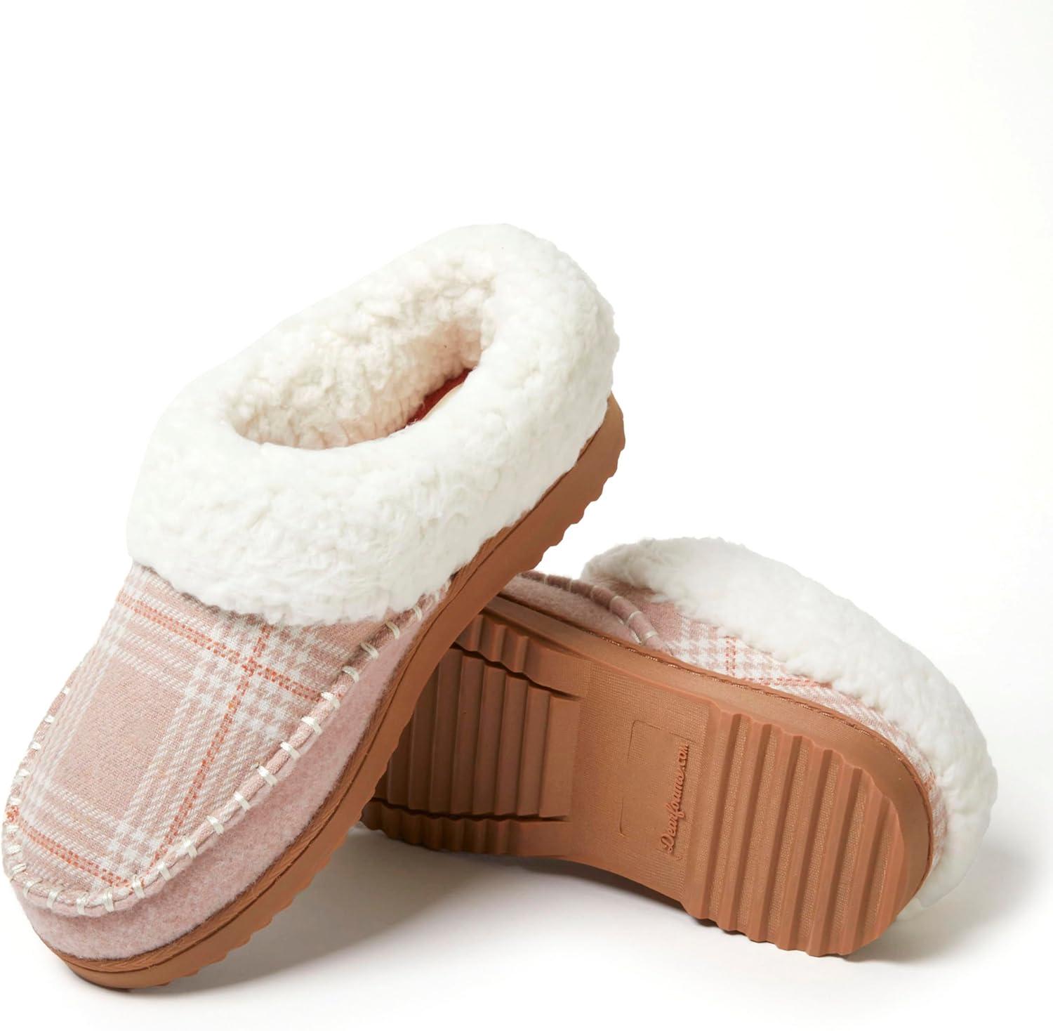 imageDearfoams womens Nyla Felted and Plaid Moc Toe ClogPale Mauve