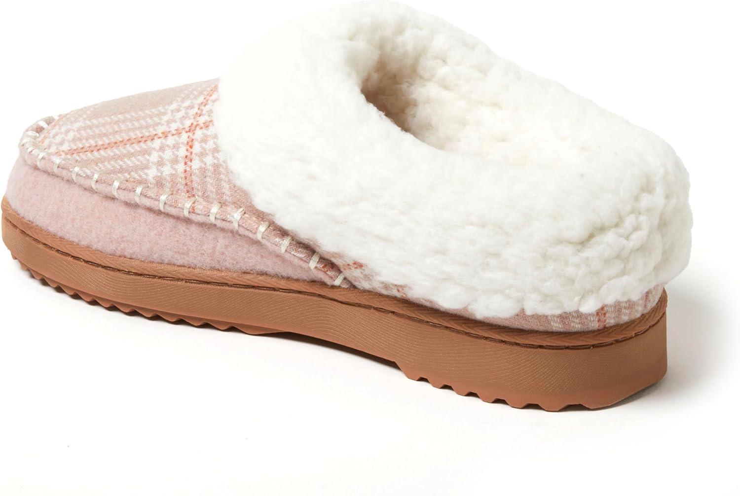 imageDearfoams womens Nyla Felted and Plaid Moc Toe ClogPale Mauve