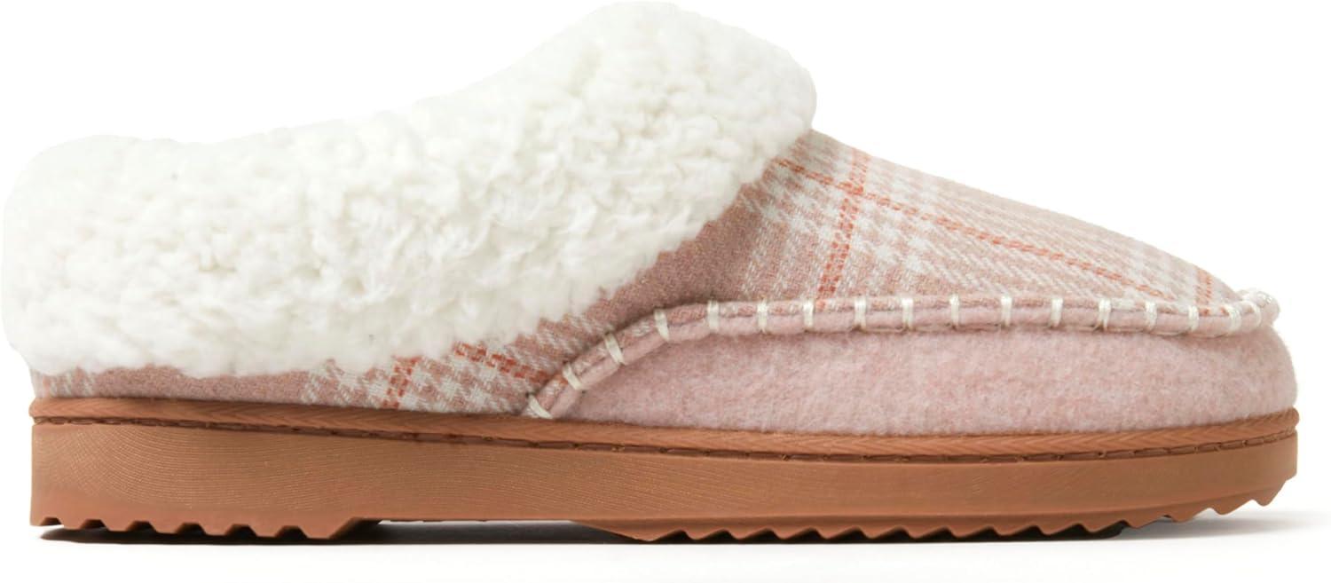 imageDearfoams womens Nyla Felted and Plaid Moc Toe ClogPale Mauve