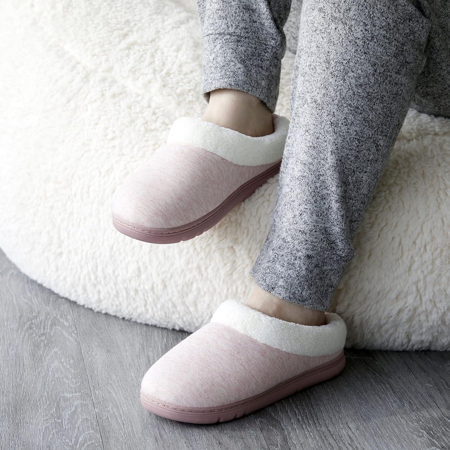 imageDearfoams womens Olive Memory Foam Sweatshirt ClogPale Mauve
