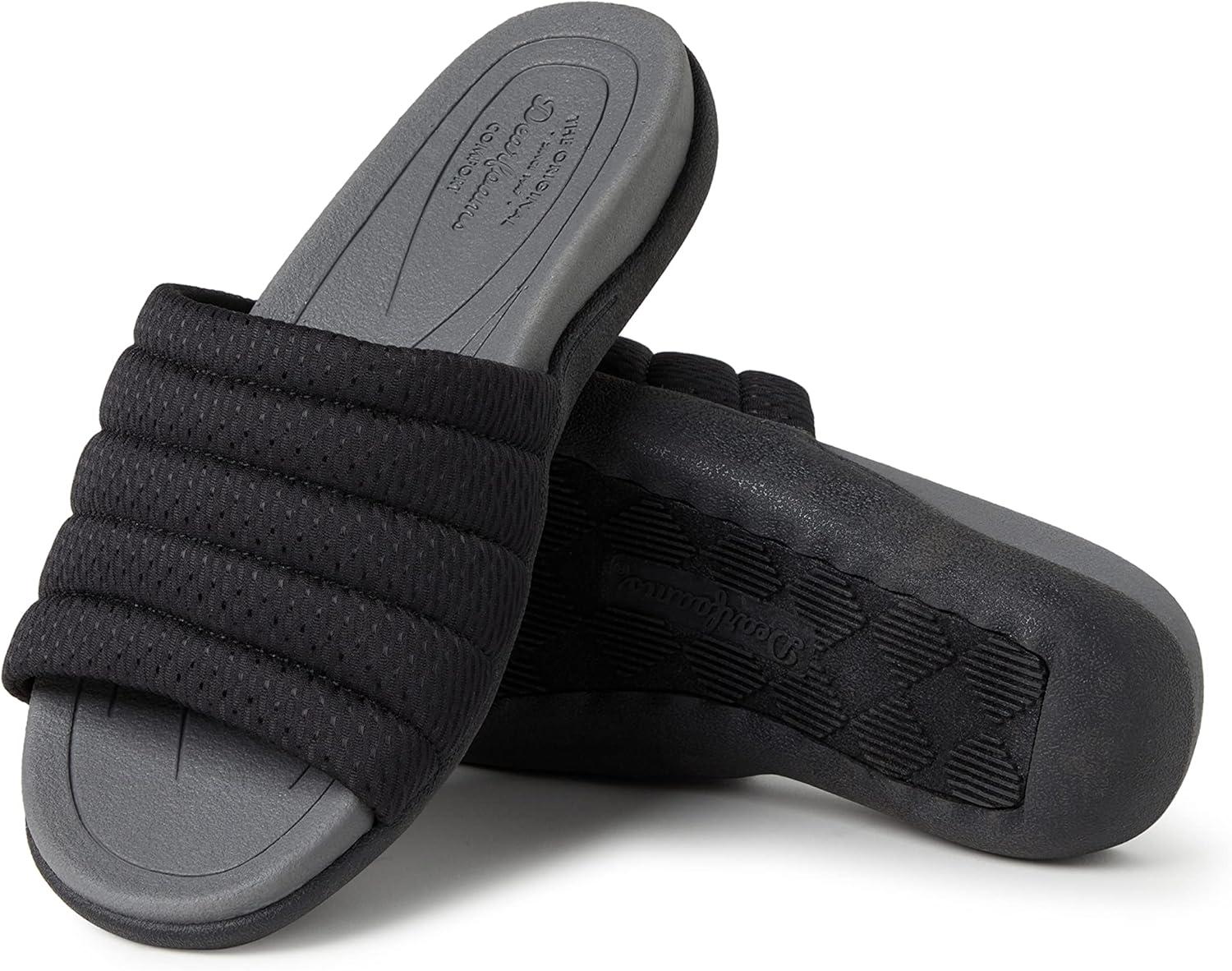 imageDearfoams womens Original Comfort Emma Slip on Slide Sandal With Arch SupportBlack