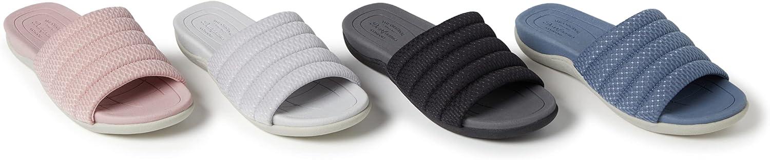 imageDearfoams womens Original Comfort Emma Slip on Slide Sandal With Arch SupportFlint Stone