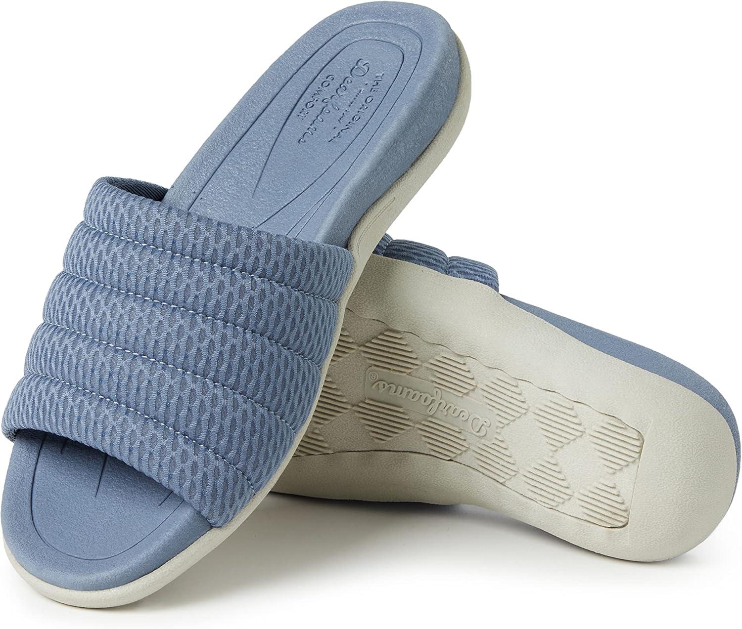 imageDearfoams womens Original Comfort Emma Slip on Slide Sandal With Arch SupportFlint Stone