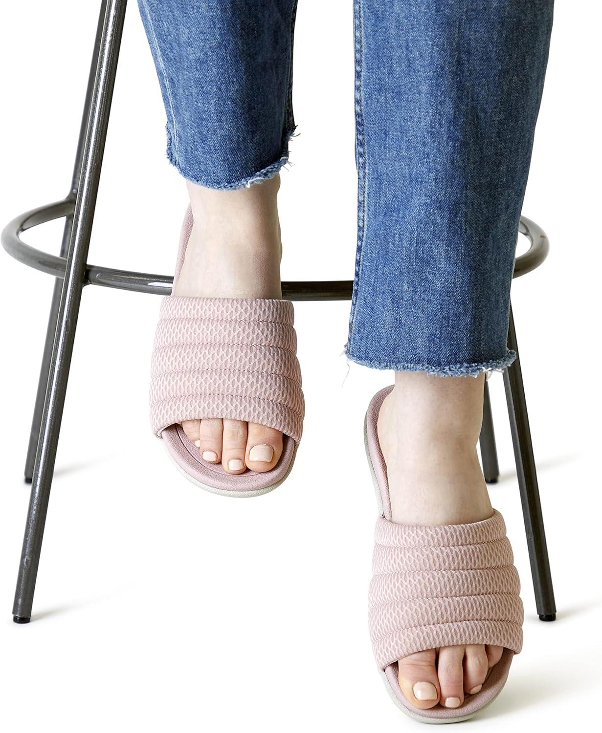 imageDearfoams womens Original Comfort Emma Slip on Slide Sandal With Arch SupportMauve