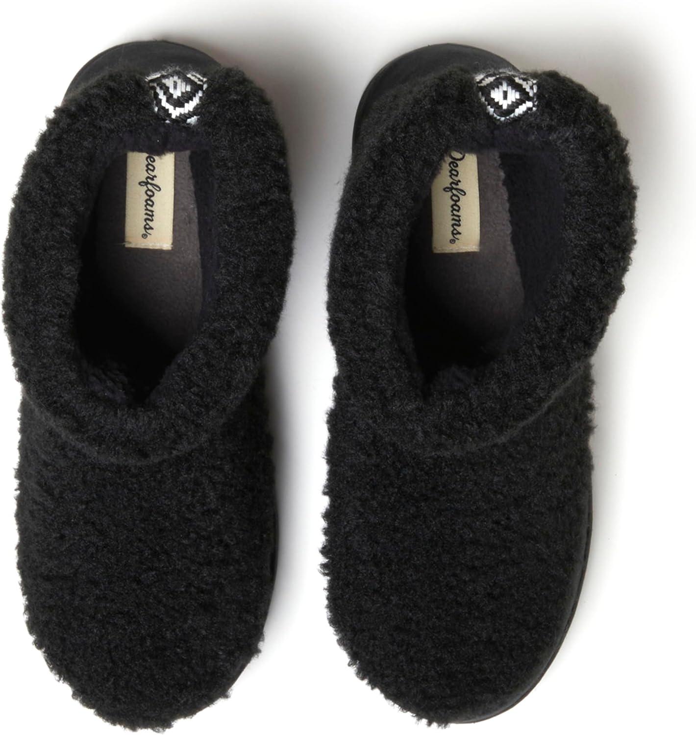 imageDearfoams womens Outdoor Whitney Teddy Ankle Boot SlipperBlack