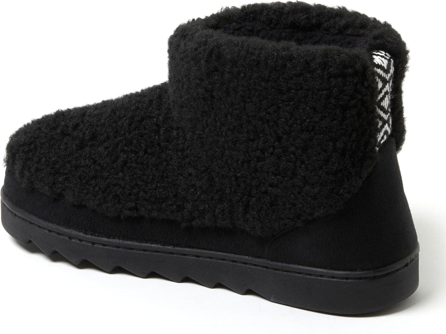 imageDearfoams womens Outdoor Whitney Teddy Ankle Boot SlipperBlack