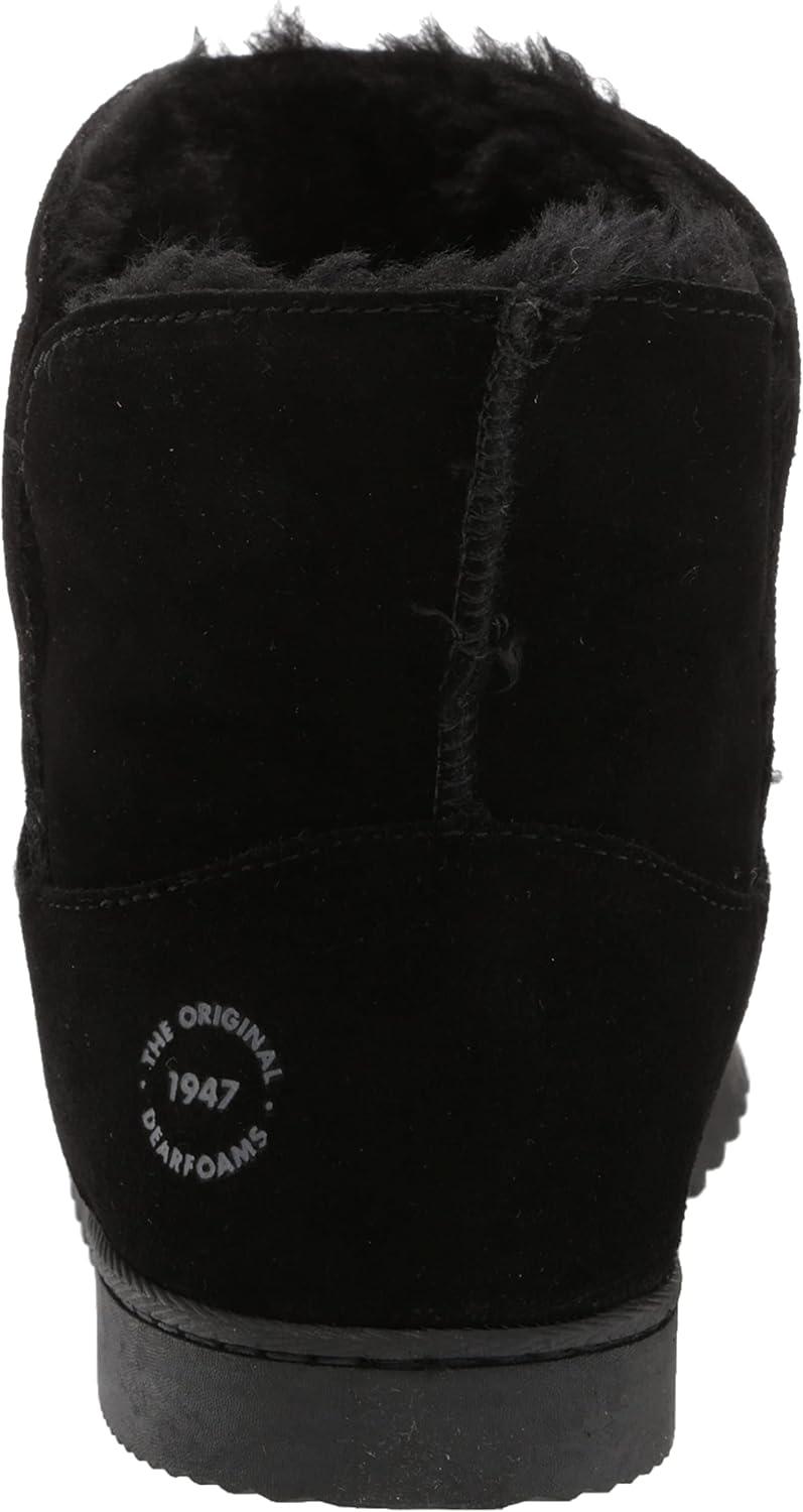 imageDearfoams womens Paige Genuine Suede BootieSlipperBlack