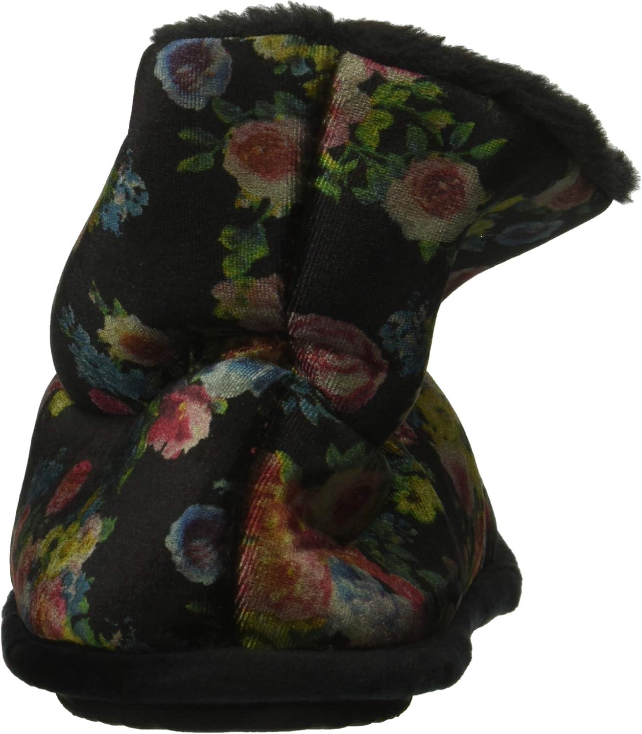 imageDearfoams womens Sara Velour BootieSlipperBlack Multi