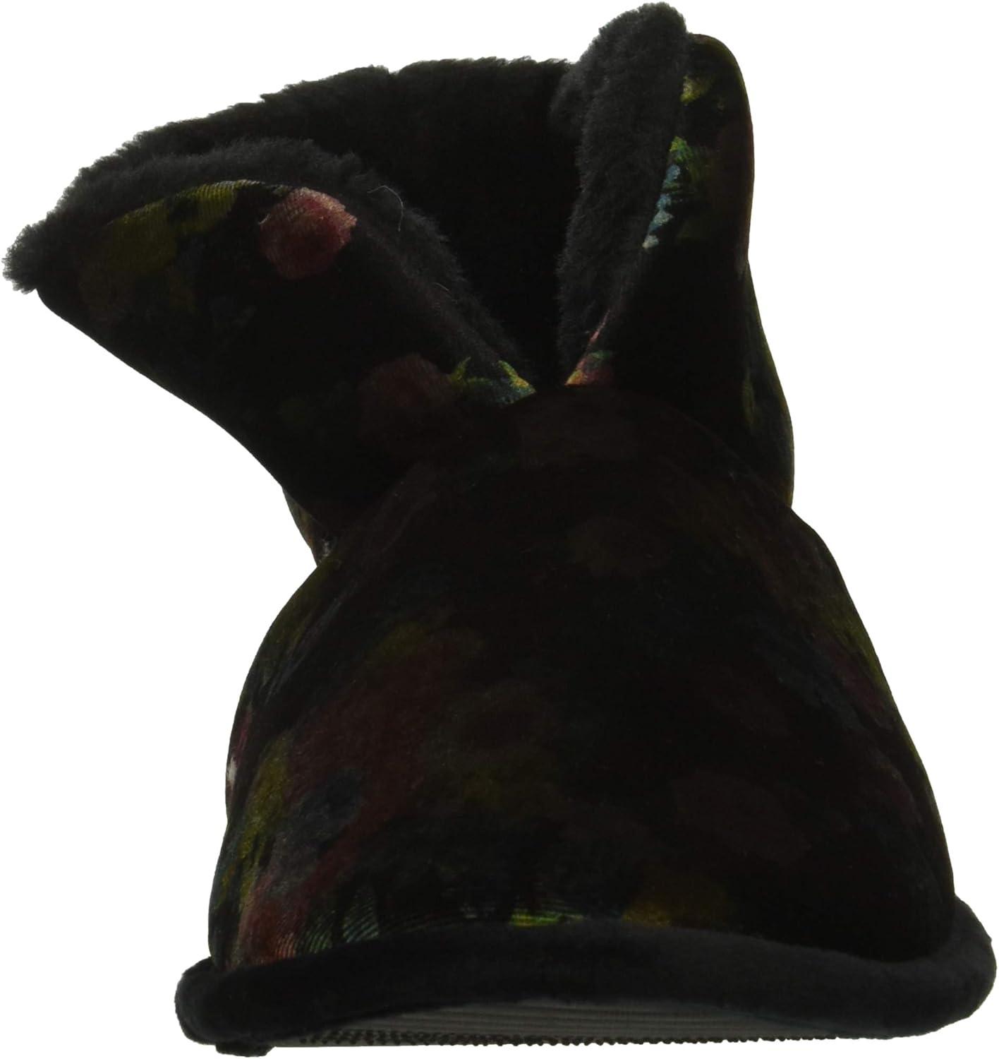 imageDearfoams womens Sara Velour BootieSlipperBlack Multi