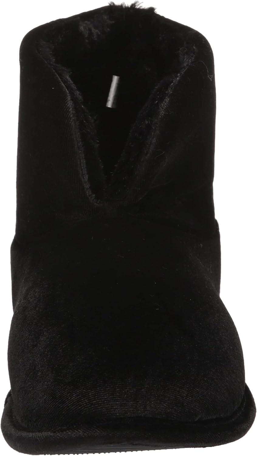 imageDearfoams womens Sara Velour BootieSlipperShiny Black
