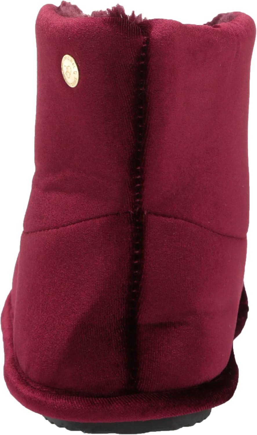 imageDearfoams womens Sara Velour BootieSlipperShiny Burgundy