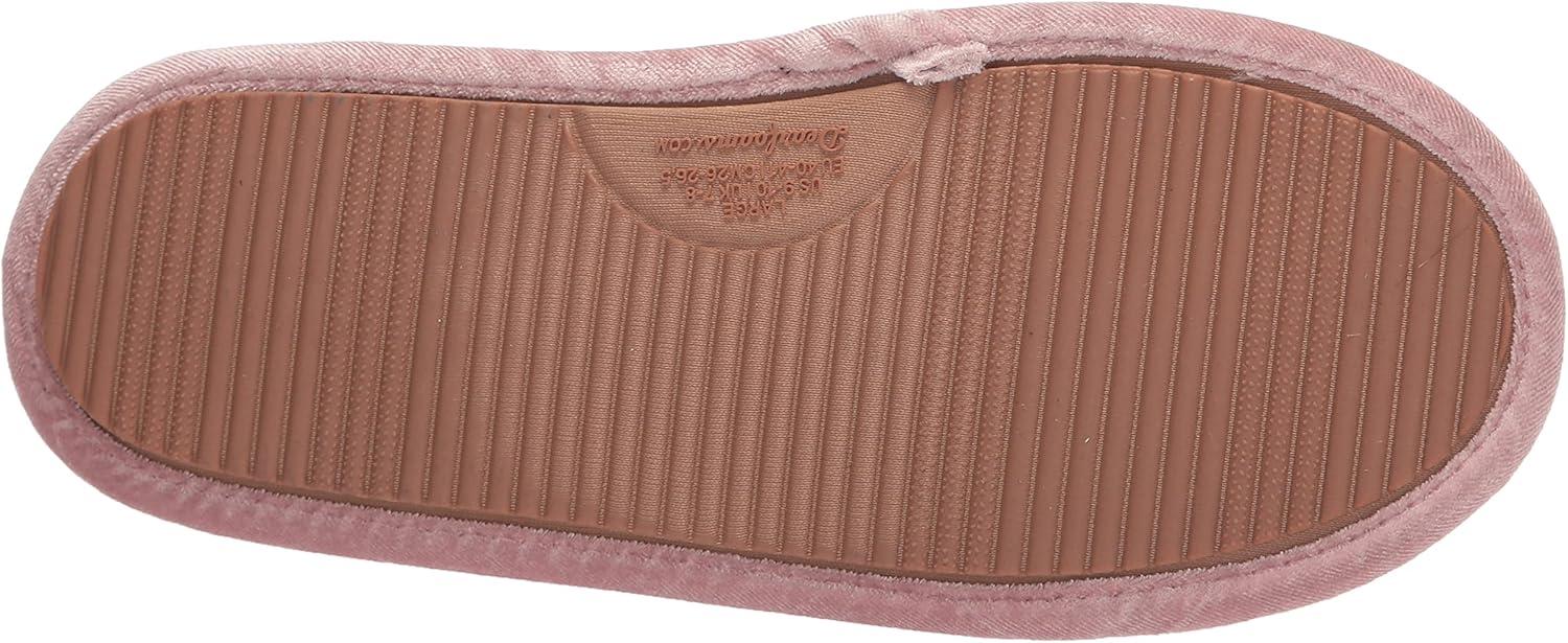 imageDearfoams womens Sara Velour BootieSlipperShiny Pale Mauve