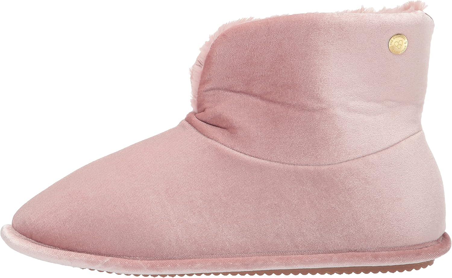 imageDearfoams womens Sara Velour BootieSlipperShiny Pale Mauve