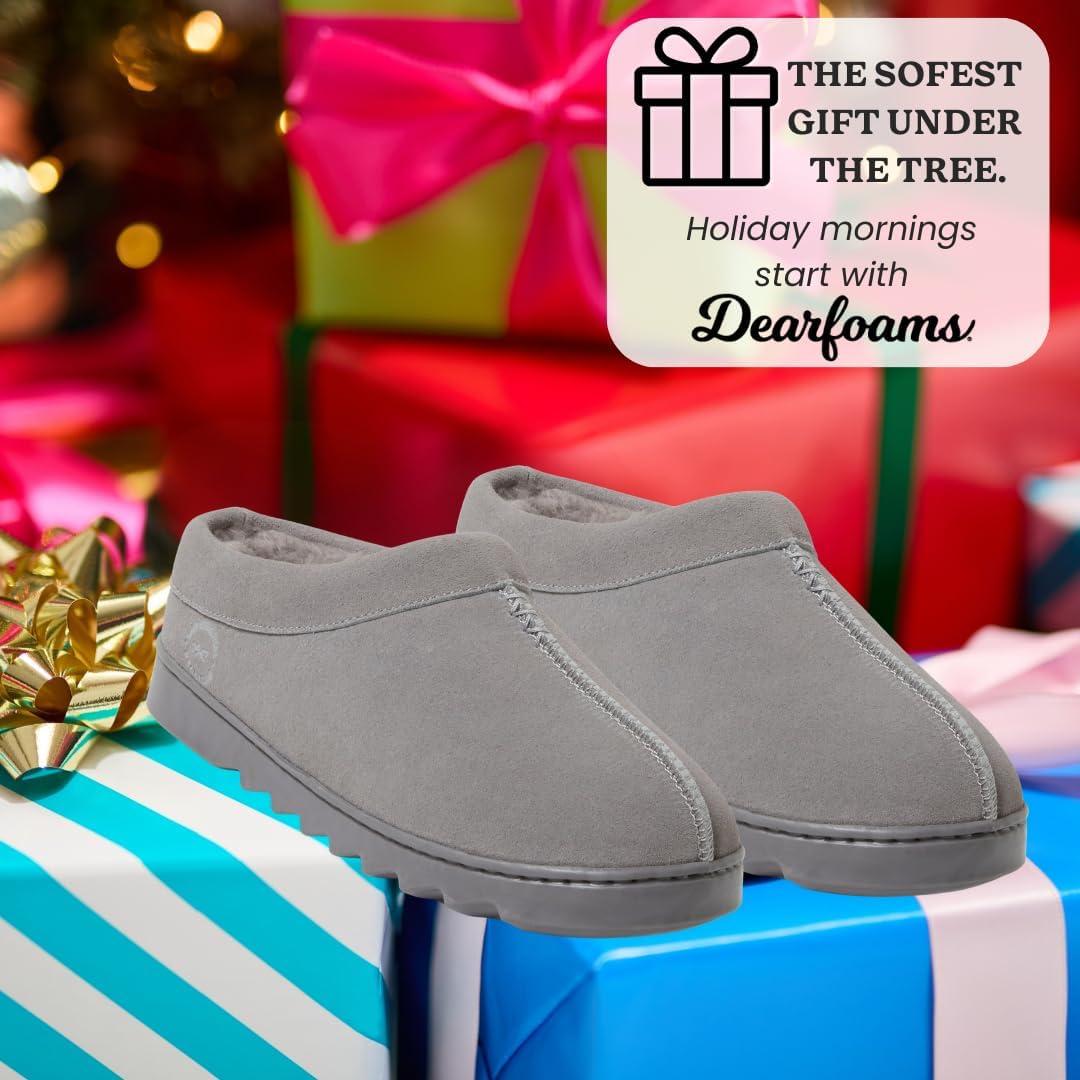 imageDearfoams womens Suede Indoor Outdoor Doreen ClogGrey