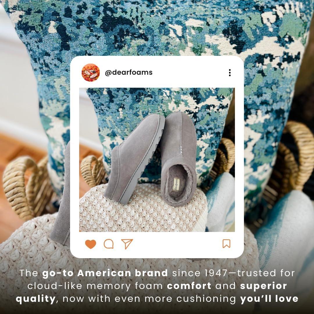 imageDearfoams womens Suede Indoor Outdoor Doreen ClogGrey
