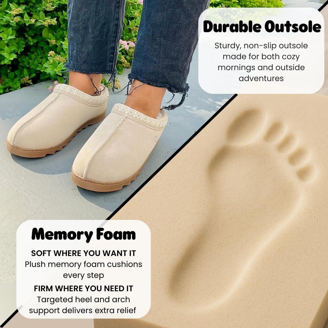 imageDearfoams womens Suede Indoor Outdoor Doreen ClogSand