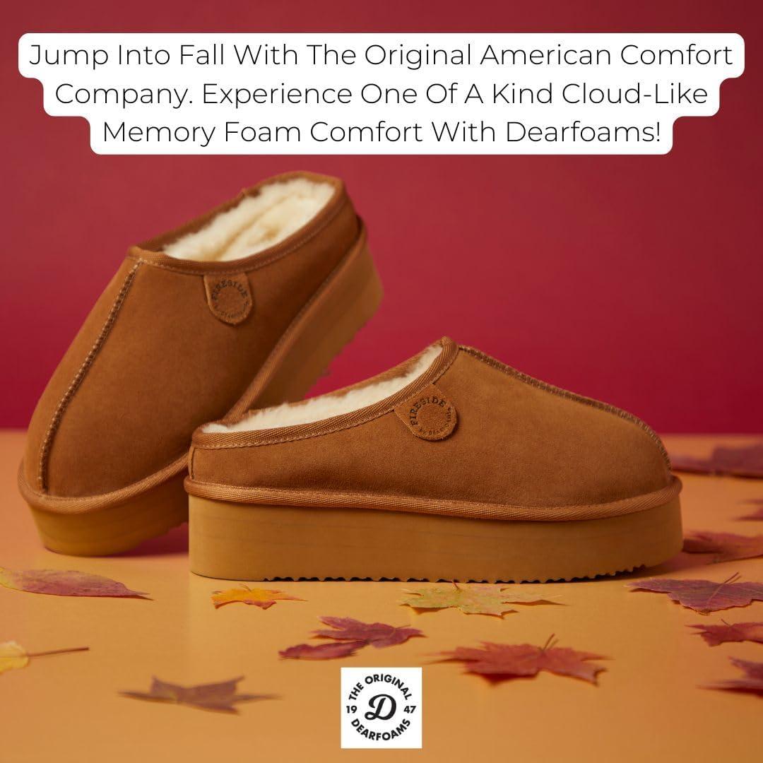 imageFireside By Dearfoams Womens Queenstown Shearling Slippers Memory Foam Suede Clog IndoorOutdoor Slipin House ShoesLilac Platform