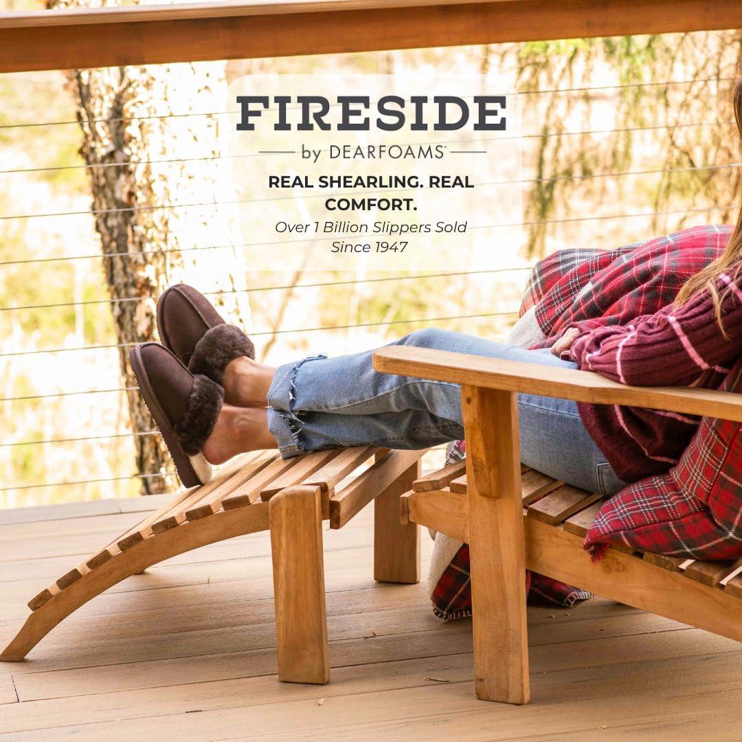 imageFireside by Dearfoams Womens Fireside Sydney Shearling Fur IndoorOutdoor Scuff Slipper With Wide WidthsCoffee