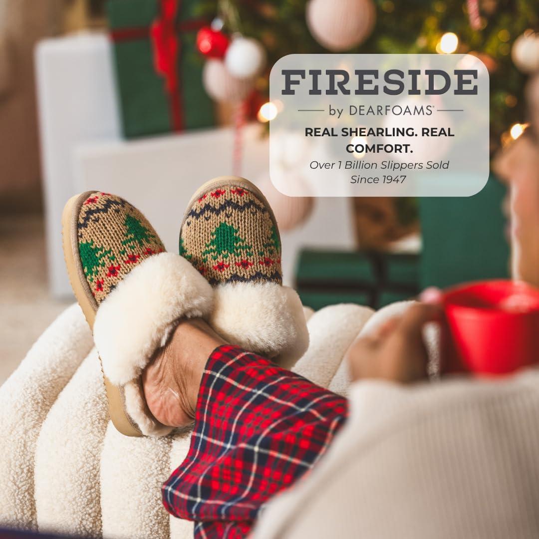 imageFireside by Dearfoams Womens Fireside Sydney Shearling Fur IndoorOutdoor Scuff Slipper With Wide WidthsDesert