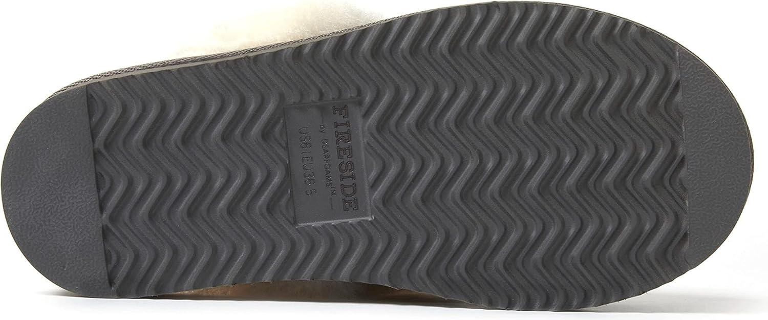 imageFireside by Dearfoams Womens Fireside Sydney Shearling Fur IndoorOutdoor Scuff Slipper With Wide WidthsGrey Multi