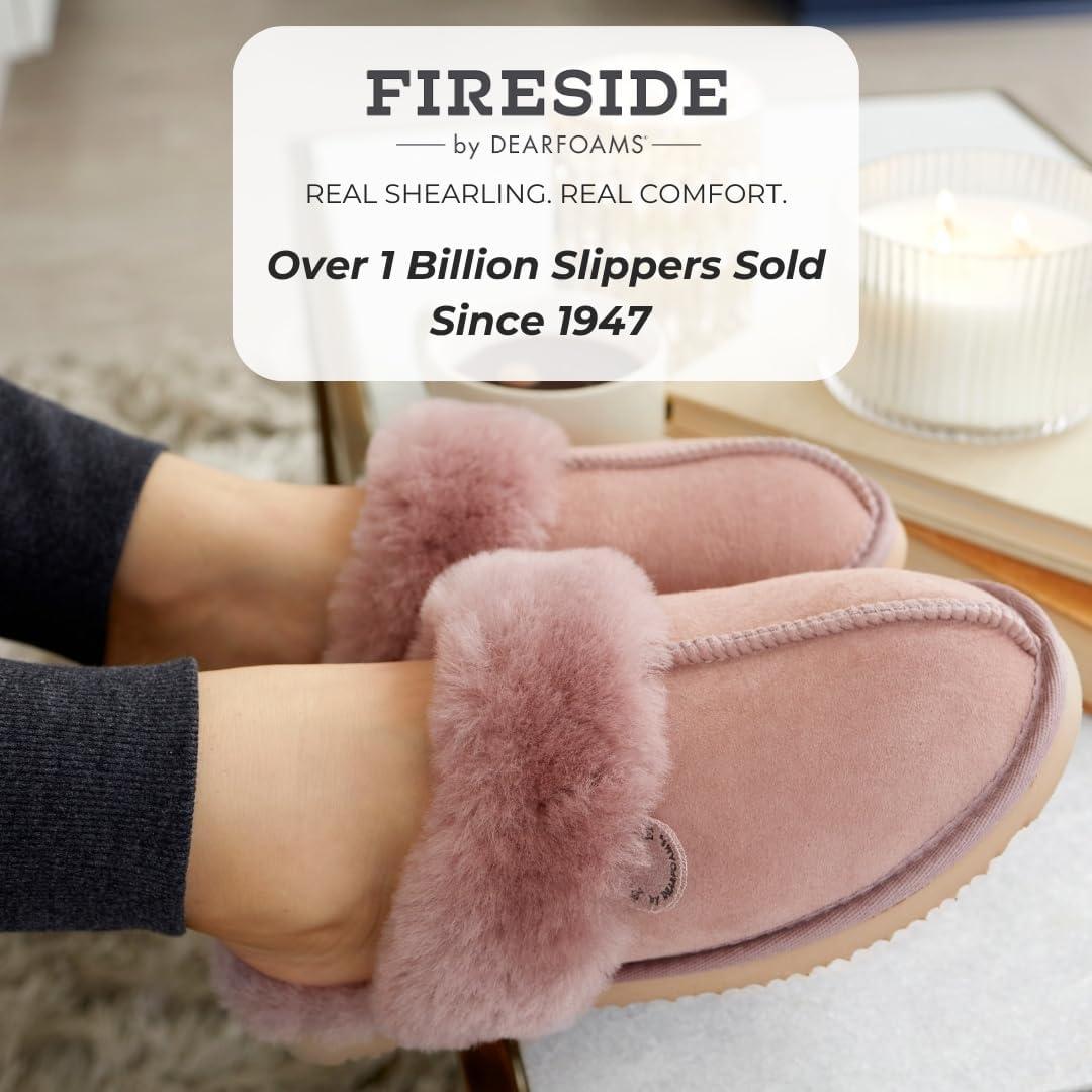 imageFireside by Dearfoams Womens Fireside Sydney Shearling Fur IndoorOutdoor Scuff Slipper With Wide WidthsPink