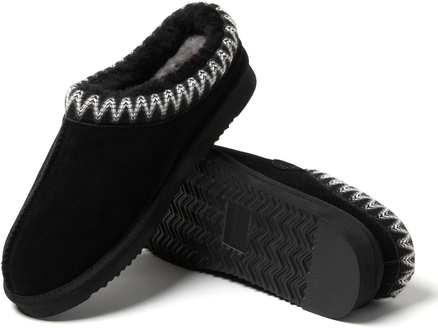 imageFireside by Dearfoams mens Grafton Shearling IndoorOutdoor ClogBlack Taping