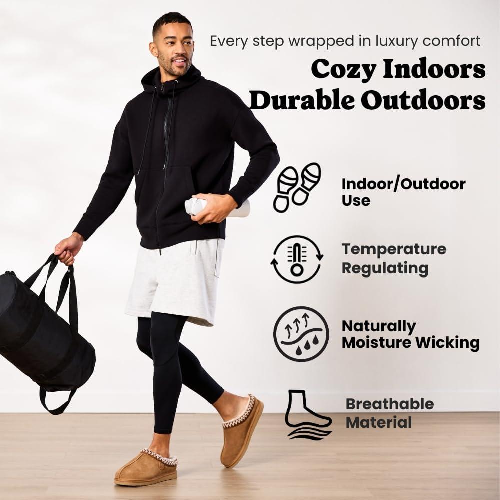imageFireside by Dearfoams mens Grafton Shearling IndoorOutdoor ClogChestnut