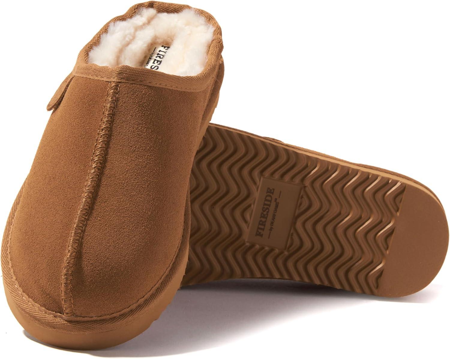 imageFireside by Dearfoams mens Grafton Shearling IndoorOutdoor ClogChestnut