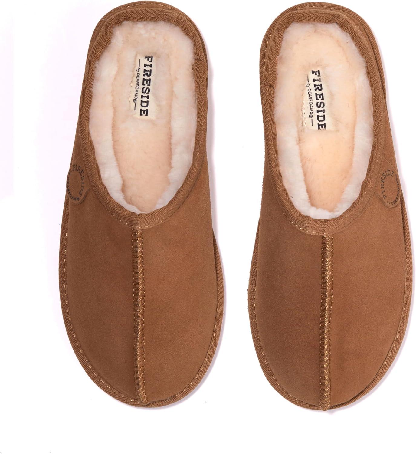 imageFireside by Dearfoams mens Grafton Shearling IndoorOutdoor ClogChestnut