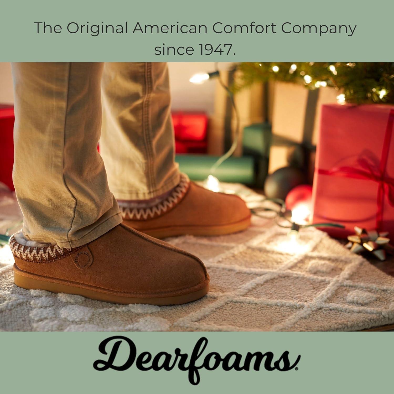 imageFireside by Dearfoams mens Grafton Shearling IndoorOutdoor ClogChestnut Taping