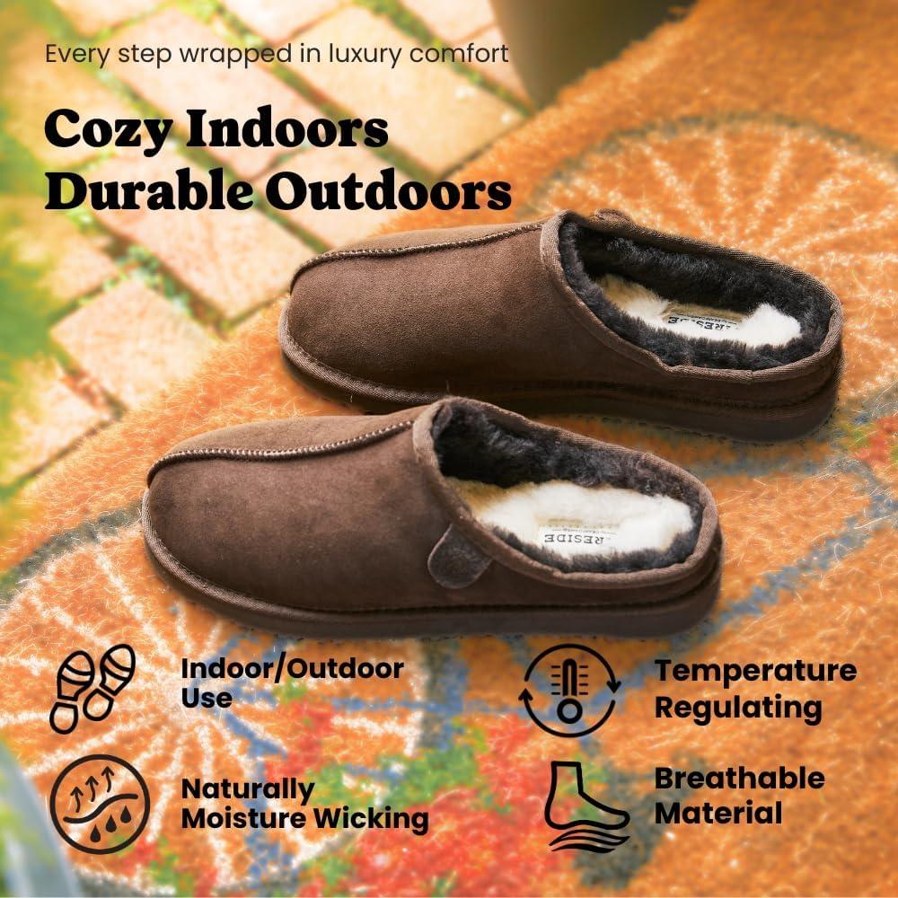 imageFireside by Dearfoams mens Grafton Shearling IndoorOutdoor ClogCoffee