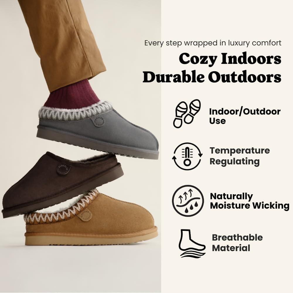imageFireside by Dearfoams mens Grafton Shearling IndoorOutdoor ClogGreen