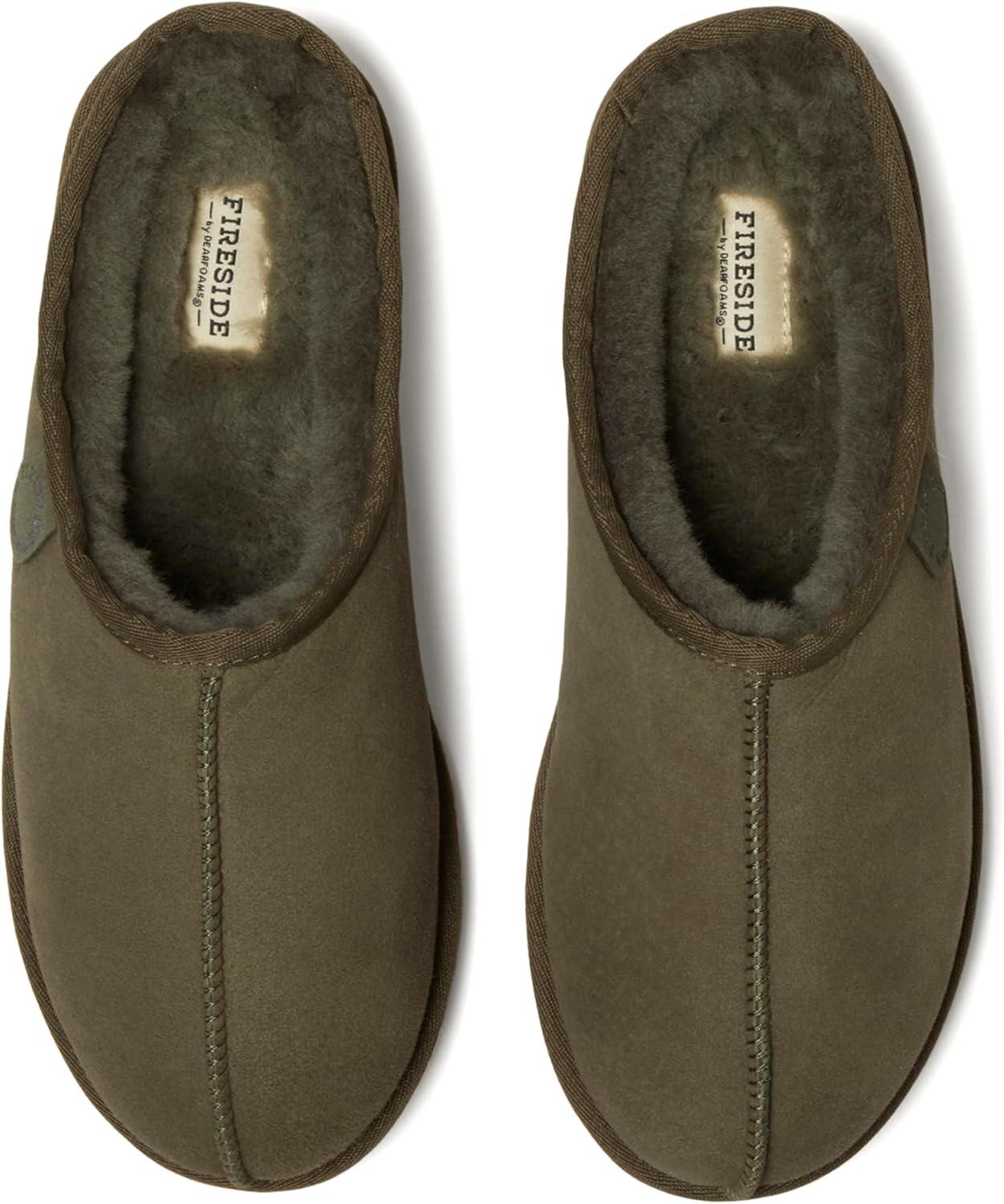 imageFireside by Dearfoams mens Grafton Shearling IndoorOutdoor ClogGreen