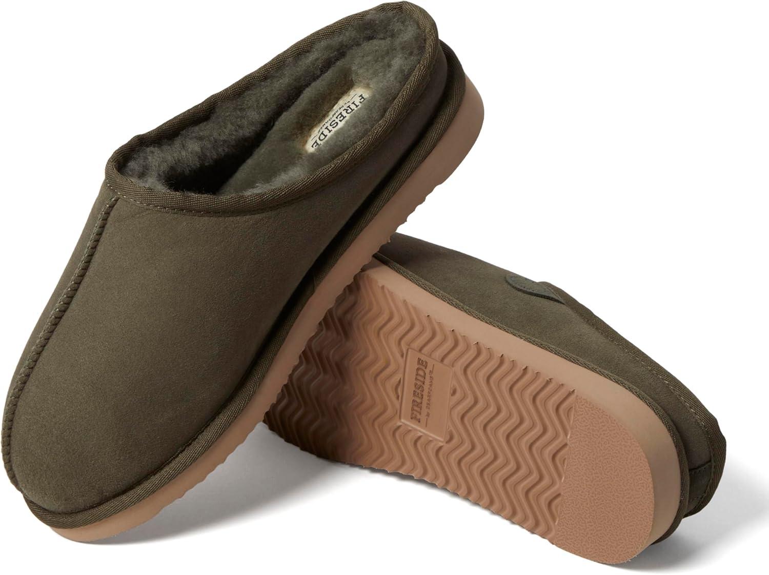 imageFireside by Dearfoams mens Grafton Shearling IndoorOutdoor ClogGreen