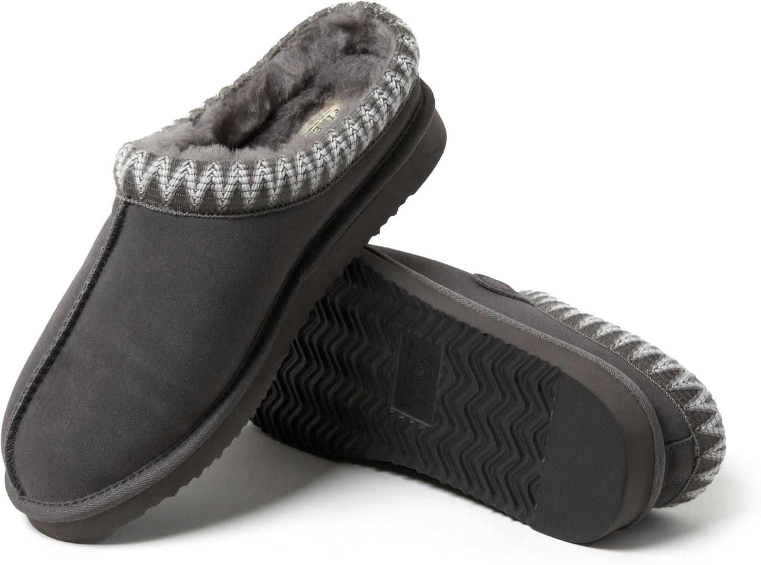 imageFireside by Dearfoams mens Grafton Shearling IndoorOutdoor ClogGrey Taping