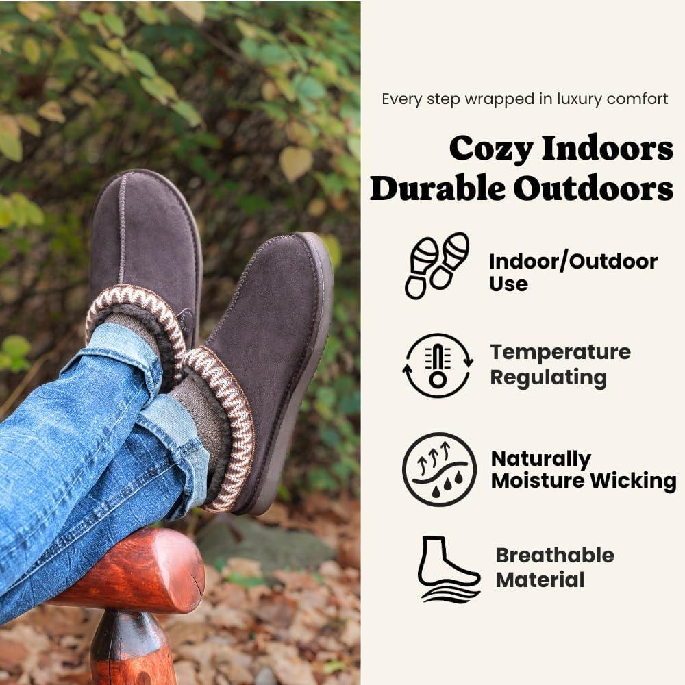 imageFireside by Dearfoams mens Grafton Shearling IndoorOutdoor ClogGrey Taping